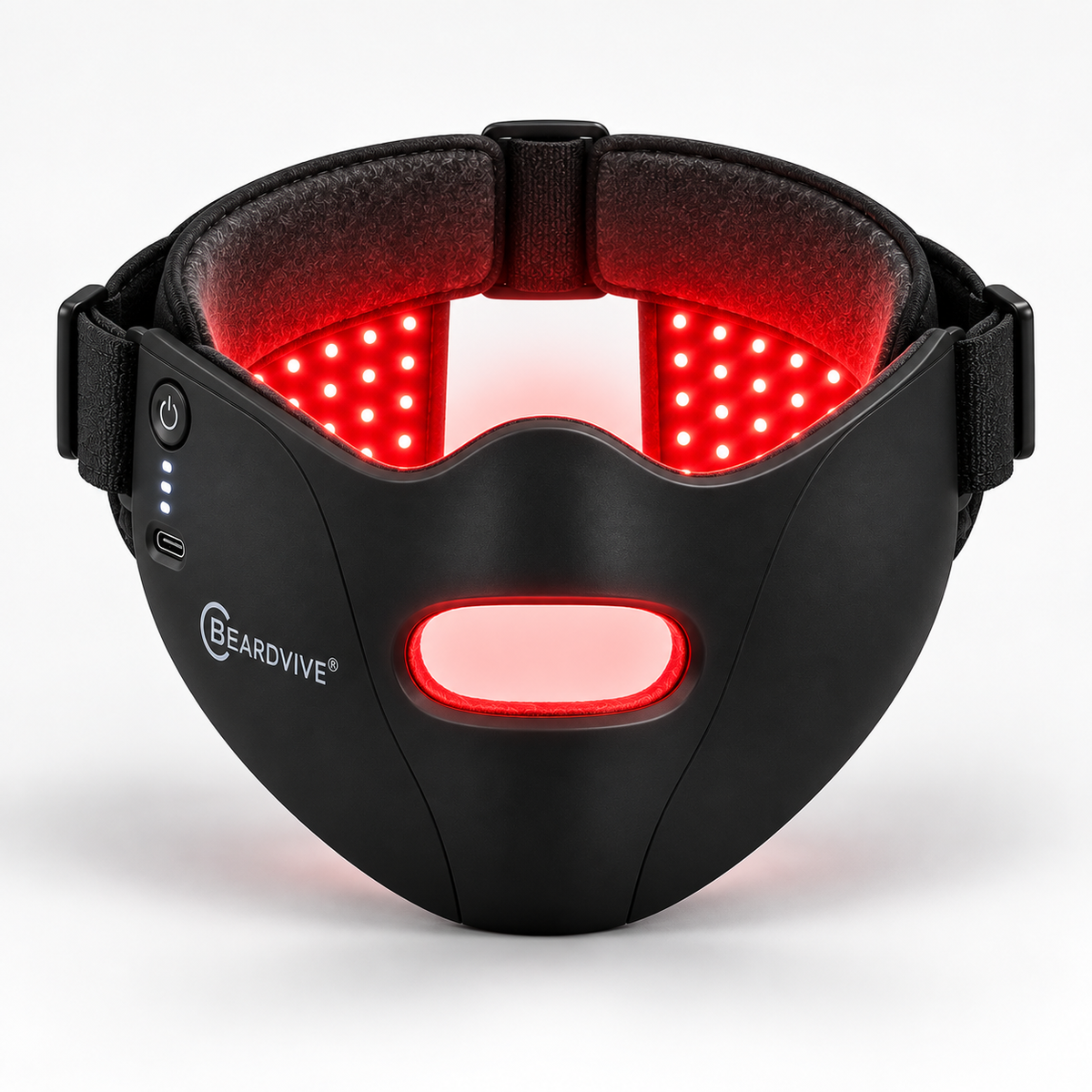 BEARDVIVE matte black beard care mask front view
